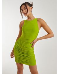 Pink Vanilla - Halter Neck Ruched Slinky Mini Dress - Lyst