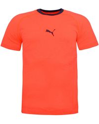 PUMA - Evotrg Herren Evocnit Training Top Top Short Sleeve T-Shirt Fiery Coral 655332 06 - Lyst