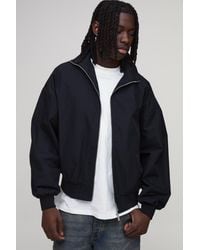 BoohooMAN - Extreme Oversized Twill Funnel Neck Jacket - Lyst