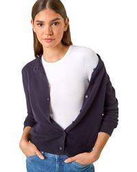 Roman - Soft Knit Crew Neck Cardigan - Lyst