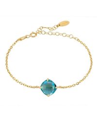 LÁTELITA London - Empress Gemstone Bracelet Gold Blue Topaz Sterling Silver - Lyst
