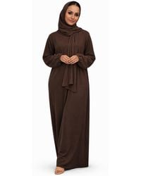 VR2 Denim - Ladies Abaya With Scarf Attached Comfortable Modest Dress - Lyst