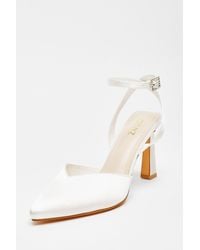 Quiz - Bridal Satin Court Heels - Lyst