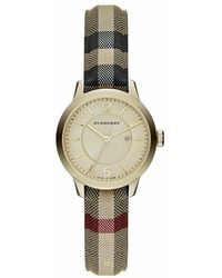 Burberry - Bu10104 Honig Check Gestempelt Zifferblatt Damenuhr - Lyst