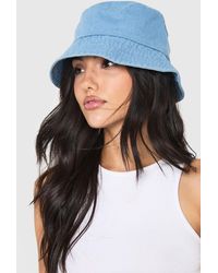 Boohoo - Light Wash Denim Bucket Hat - Lyst