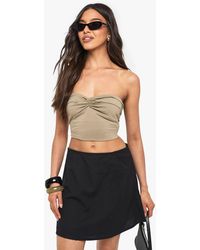 Boohoo - Linen A Line Mini Skirt - Lyst