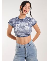 Pink Vanilla - Tie Dye Graphic Ribbed T-Shirt - Lyst