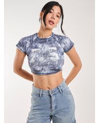 Pink Vanilla - Tie Dye Graphic Ribbed T-Shirt - Lyst
