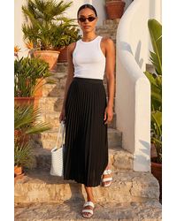 Roman - Pleated Elastic Waist Maxi Skirt - Lyst