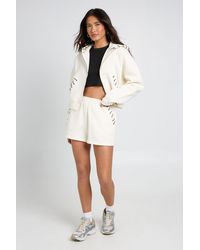 Boohoo - Stitch Detail Zip Through Hoodie Short Tracksuit - Lyst