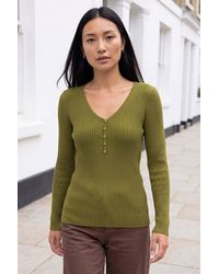 Roman - Button Rib Knit Jumper - Lyst