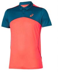 Asics - Short Sleeve Collared Neon Pink Player Tennis Polo Shirt 132401 0694 - Lyst