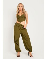 Missy Empire - Missy Empire Cargo Trousers With Toggle - Lyst