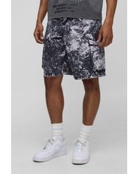 BoohooMAN - Parachute Acid Wash Cargo Short - Lyst