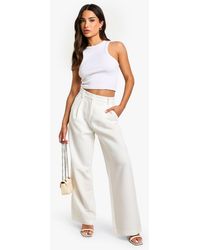 Boohoo - Petite Essential Wide Leg Trouser - Lyst