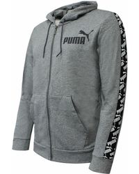 PUMA - Lange Mouw Zip Up Grijs Getaped Jas 584097 03 - Lyst