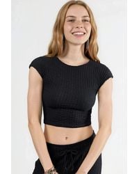 Busem - Fitted Textured Ribbed Crop Top - Lyst