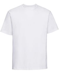Russell - Russell Europa Klassiek Zwaargewicht Ringspun Korte Mouwen T-shirt (wit) - Lyst