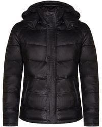 Infinity Leather - Puffer Quilted Warm Bomber Hooded Jacket - Lyst