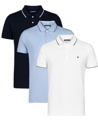 French Connection - 3 Pack Cotton Short Sleeve Pique Polo Shirts - Lyst