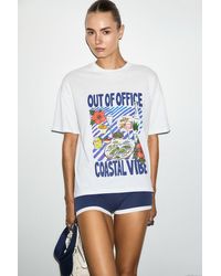 Grimelange - Oversized Crew Neck Printed T-Shirt - Lyst