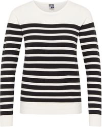 Dreimaster - Strickpullover Damen Wollweiss Schwarz - Lyst