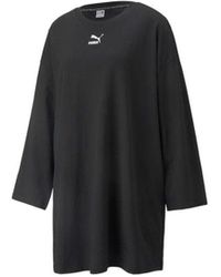 PUMA - S Classic Long Sleeve T-shirt Dress - Lyst