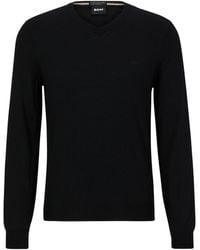 BOSS - Baram-L V-Neck Knitwear Cotton - Lyst