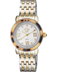 Gv2 - Marsala Tortoise Mother Of Pearl Dial Two Tone Ss/Ip Yg Bracelet Watch - Lyst