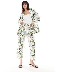 ASOS - Tailored Belted Trouser With Linen - Lyst