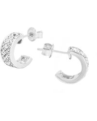The Jewellery Stockroom - Sterling Crystal Half Hoop Earrings - Lyst