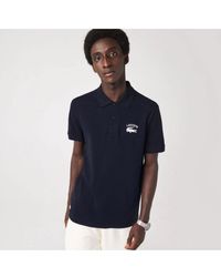 Lacoste - Men's Branded Stretch Cotton Polo Shirt In Navy - Lyst