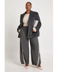 Boohoo - Plus Stripe Nylon Balloon Wide Leg Trouser - Lyst