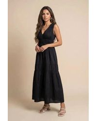 Urban Bliss - Ruched Cotton Poplin Maxi Dress - Lyst