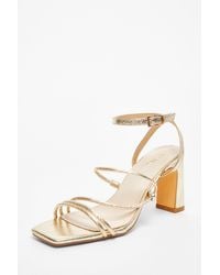 Quiz - Faux Leather Strappy Heeled Sandals - Lyst