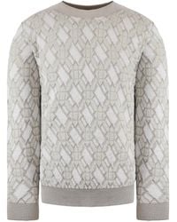 Emporio Armani - Patterned Sweater Cotton - Lyst