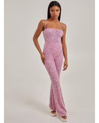 Pink Vanilla - Ditsy Print Flare Trouser - Lyst
