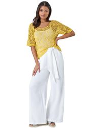Roman - Cotton Crochet T-Shirt - Lyst