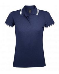 Sol's - Pasadena Getipt Korte Mouw Pique Polo Shirt (franse Marine / Wit) - Lyst