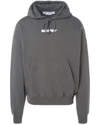 Off-White c/o Virgil Abloh - Teddy Arrow Skate Fit Steel Hoodie Cotton - Lyst