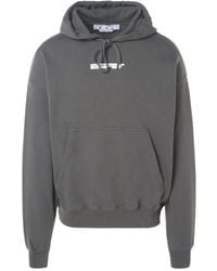 Off-White c/o Virgil Abloh - Teddy Arrow Skate Fit Steel Hoodie Cotton - Lyst