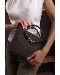Where's That From - Wheres 'Luna' Woven Leather Tote Bag With Detail - Lyst