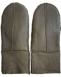 Infinity Leather - Genuine Real Sheepskin Mittens Warm Gloves - Lyst