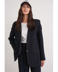 MixRay - Gestreepte Oversized Blazer - Lyst