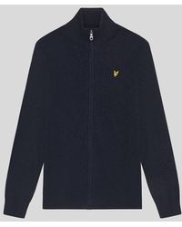 Lyle & Scott - Lambswool Blend Zip Cardigan - Lyst