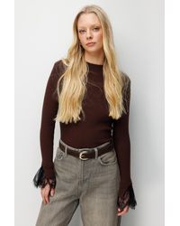 MixRay - Slim Fit Ribbed Knit Sweater With Crew Neck - Lyst