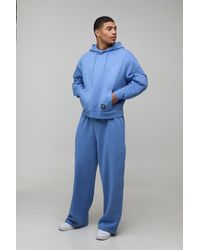 BoohooMAN - Oversized Boxy Worldwide Debossed Wide Leg Tracksuit - Lyst
