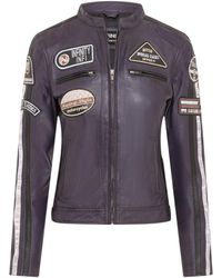 Infinity Leather - Biker Racing Badges Jacket-Eastleigh Lamb Leather - Lyst