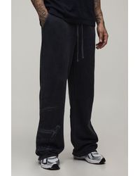 BoohooMAN - Tall Wide Leg Gothic Washed Jogger - Lyst