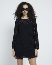 River Island - Mini Dress Long Sleeve Lace - Lyst
